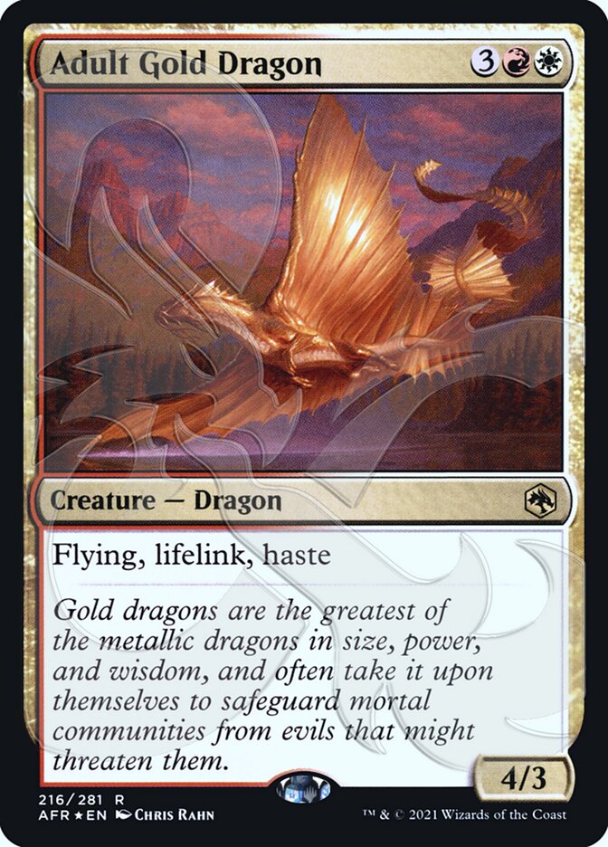 Adult Gold Dragon (Ampersand Promo) [Dungeons & Dragons: Adventures in the Forgotten Realms Promos] | D20 Games