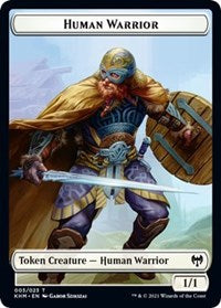Human Warrior // Emblem - Tyvar Kell Double-sided Token [Kaldheim Tokens] | D20 Games