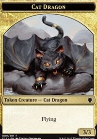 Cat Dragon (009) // Dragon (006) Double-sided Token [Commander 2017 Tokens] | D20 Games