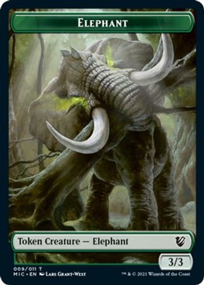 Elephant // Spirit Double-sided Token [Innistrad: Midnight Hunt Commander] | D20 Games