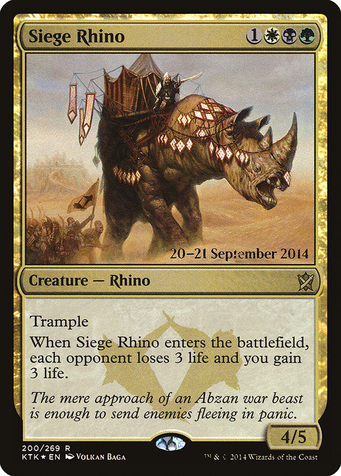 Siege Rhino  [Khans of Tarkir Prerelease Promos] | D20 Games