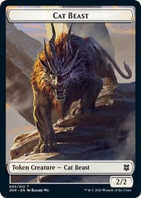 Cat Beast // Plant Double-sided Token [Zendikar Rising Tokens] | D20 Games