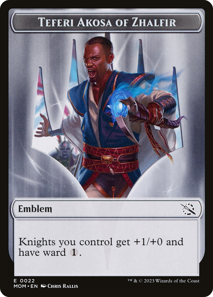 Treasure (20) // Teferi Akosa of Zhalfir Emblem Double-Sided Token [March of the Machine Tokens] | D20 Games