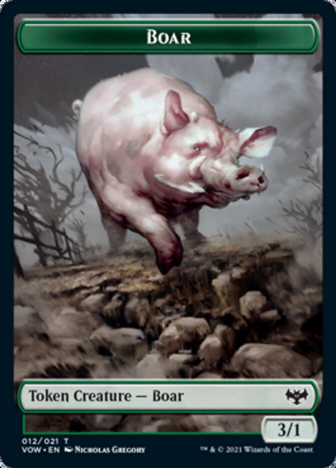 Boar Token [Innistrad: Crimson Vow Tokens] | D20 Games