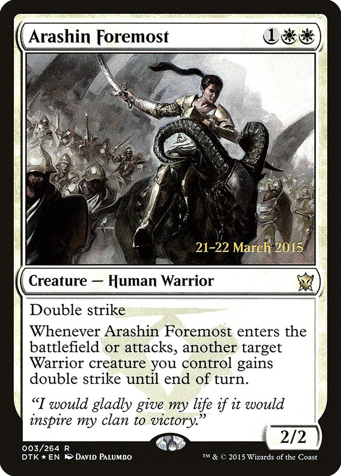 Arashin Foremost  [Dragons of Tarkir Prerelease Promos] | D20 Games