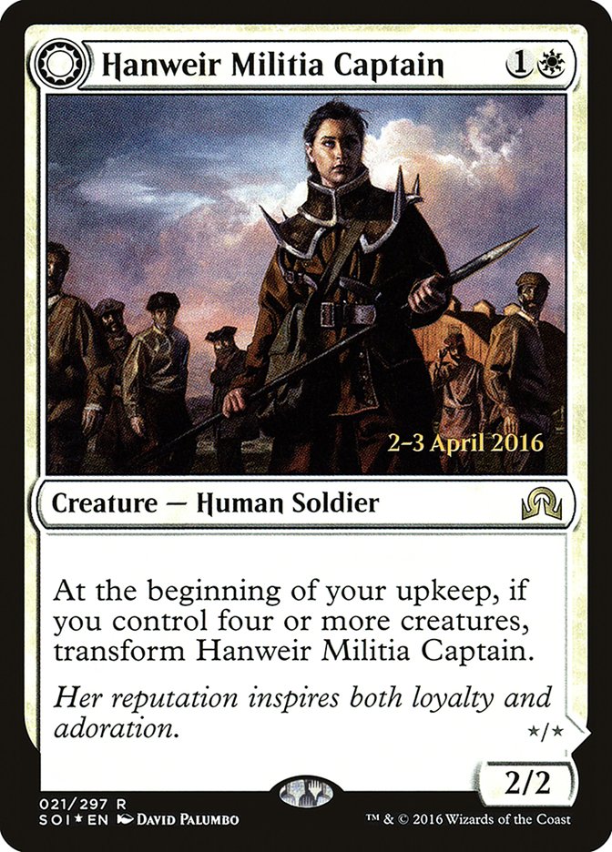 Hanweir Militia Captain // Westvale Cult Leader [Shadows over Innistrad Prerelease Promos] | D20 Games