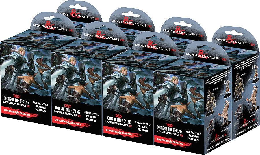 Dungeons & Dragons Fantasy Miniatures: Icons of the Realms Set 8 Monster Menagerie 3 Standard Booster Brick (8) | D20 Games