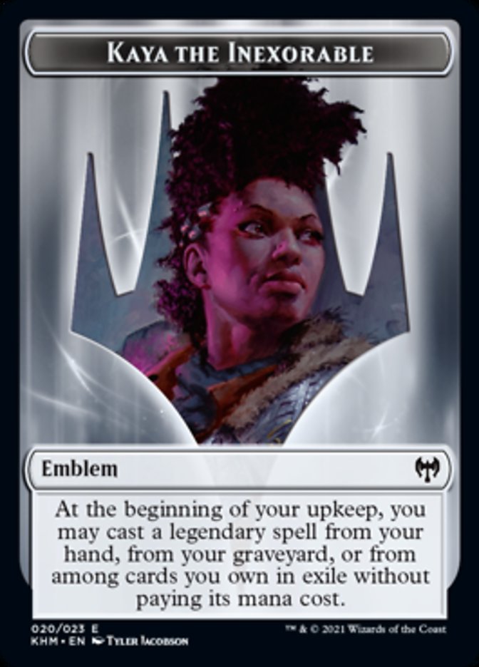 Kaya the Inexorable Emblem [Kaldheim Tokens] | D20 Games