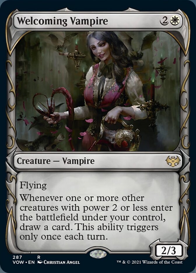 Welcoming Vampire (Showcase Fang Frame) [Innistrad: Crimson Vow] | D20 Games