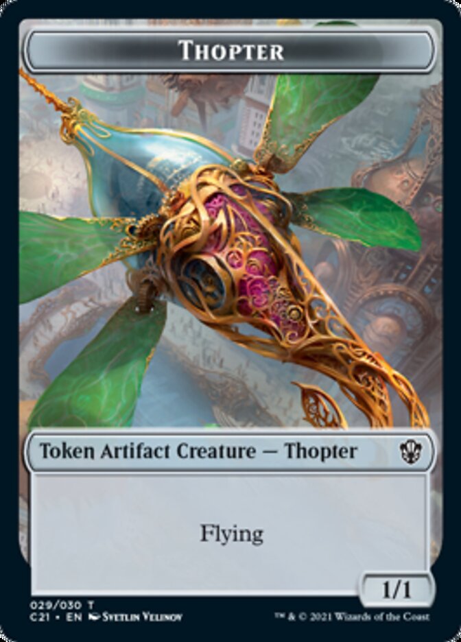 Golem (025) // Thopter Token [Commander 2021 Tokens] | D20 Games