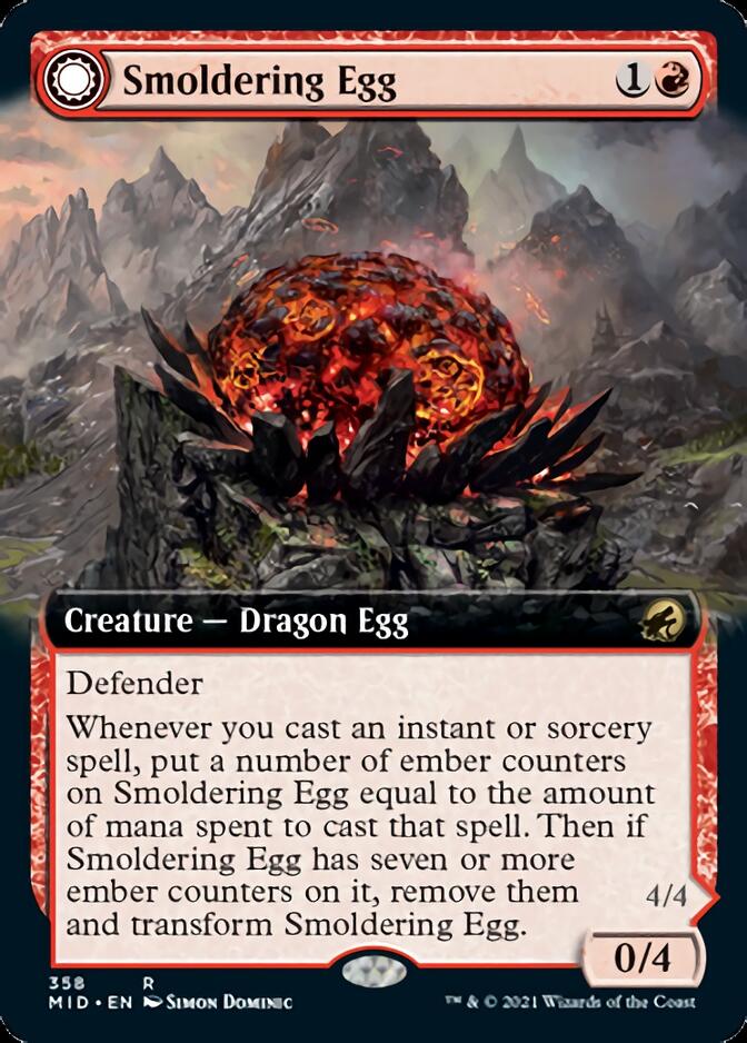 Smoldering Egg // Ashmouth Dragon (Extended) [Innistrad: Midnight Hunt] | D20 Games