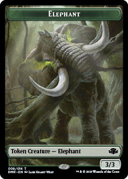 Elephant // Saproling Double-Sided Token [Dominaria Remastered Tokens] | D20 Games