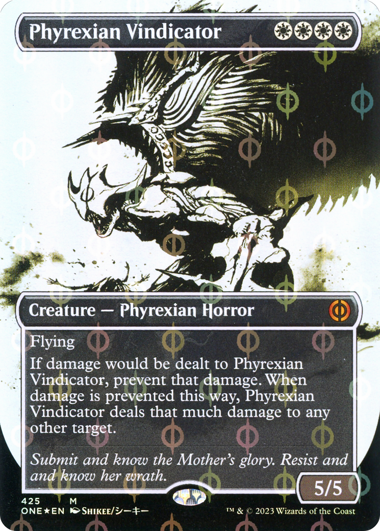 Phyrexian Vindicator (Borderless Ichor Step-and-Compleat Foil) [Phyrexia: All Will Be One] | D20 Games