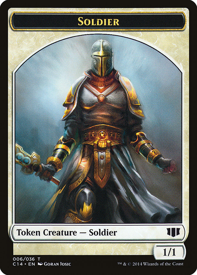 Soldier // Spirit Double-sided Token [Commander 2014 Tokens] | D20 Games