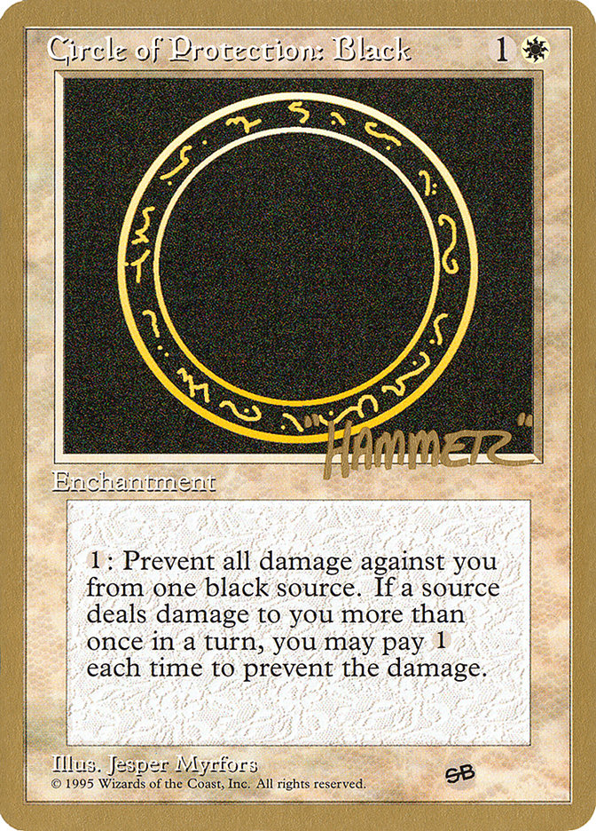 Circle of Protection: Black (Shawn "Hammer" Regnier) (SB) [Pro Tour Collector Set] | D20 Games