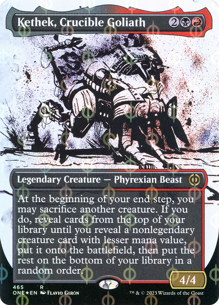 Kethek, Crucible Goliath (Borderless Ichor Step-and-Compleat Foil) [Phyrexia: All Will Be One] | D20 Games