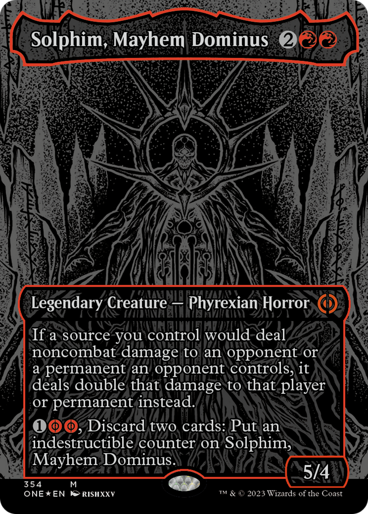 Solphim, Mayhem Dominus (Oil Slick Raised Foil) [Phyrexia: All Will Be One] | D20 Games