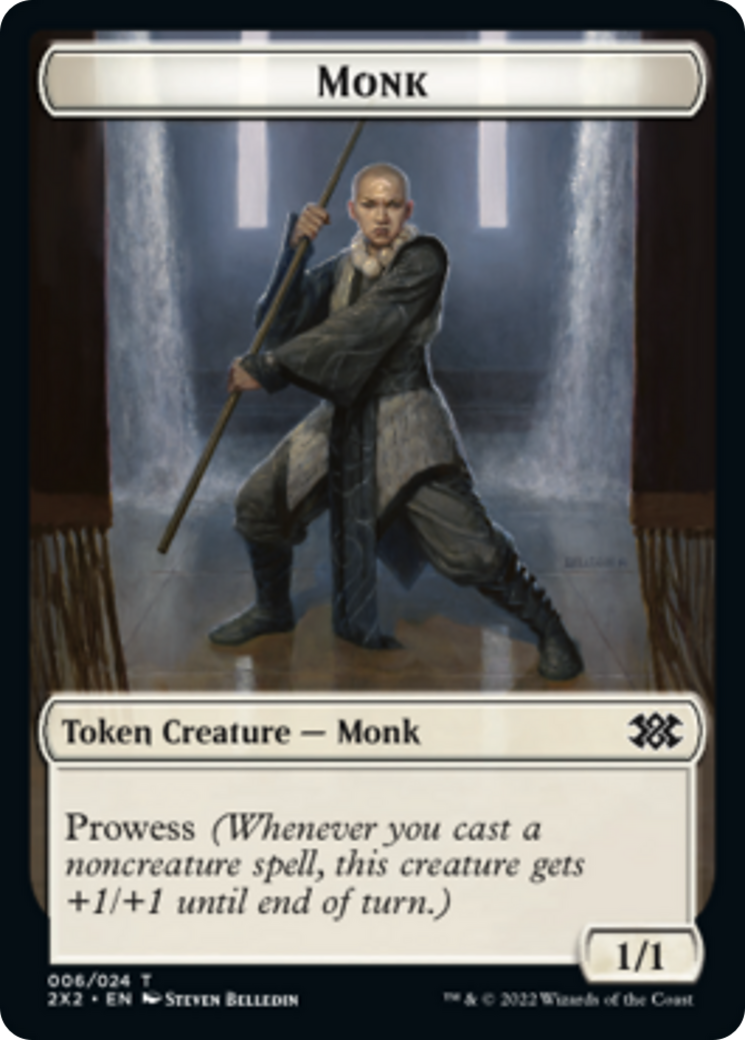 Saproling // Monk Double-sided Token [Double Masters 2022 Tokens] | D20 Games