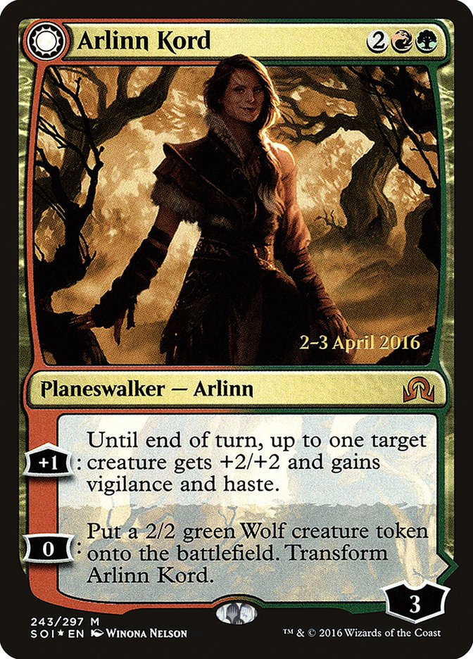 Arlinn Kord // Arlinn, Embraced by the Moon [Shadows over Innistrad Prerelease Promos] | D20 Games