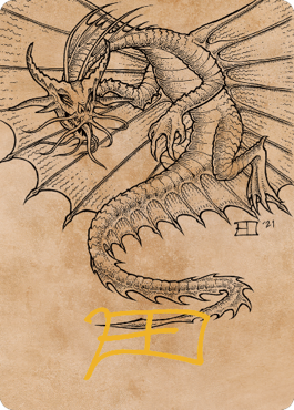 Ancient Gold Dragon Art Card (44) (Gold-Stamped Signature) [Commander Legends: Battle for Baldur's Gate Art Series] | D20 Games