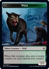 Wolf // Food (16) Double-sided Token [Throne of Eldraine Tokens] | D20 Games