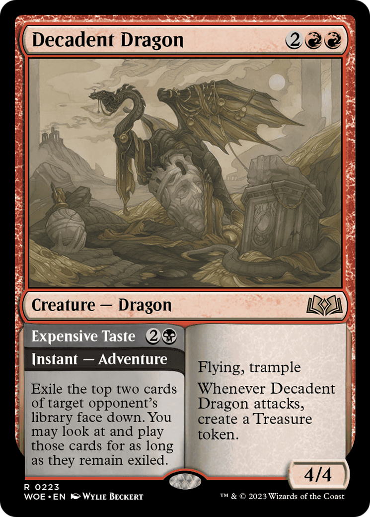 Decadent Dragon // Expensive Taste [Wilds of Eldraine] | D20 Games