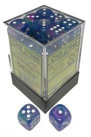 Dice Menagerie 10: 12mm D6 Festive Waterlily/White (36) 27946 | D20 Games