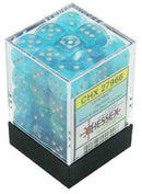Dice Menagerie 10: 12mm D6 luminary Poly Sky/Silver (36) 27966
