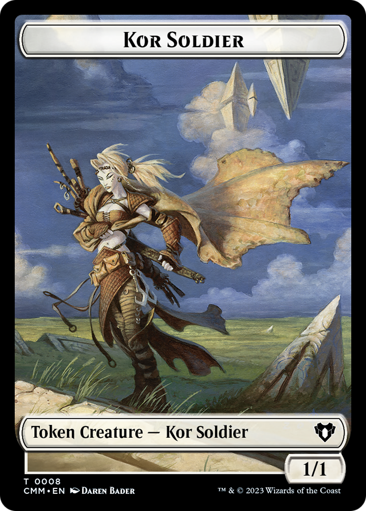 Soldier // Kor Soldier Double-Sided Token [Commander Masters Tokens] | D20 Games
