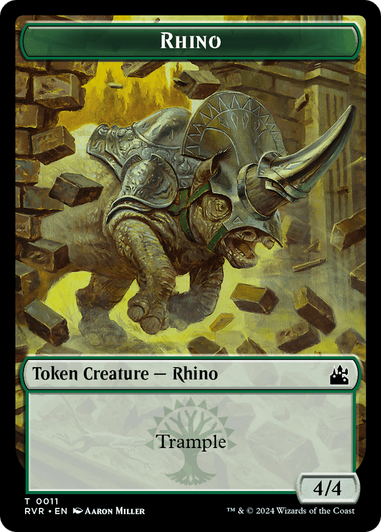 Bird // Rhino Double-Sided Token [Ravnica Remastered Tokens] | D20 Games