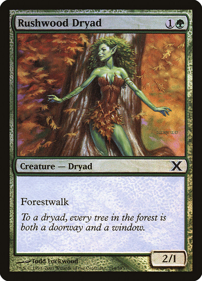 Rushwood Dryad (Premium Foil) [Tenth Edition] | D20 Games