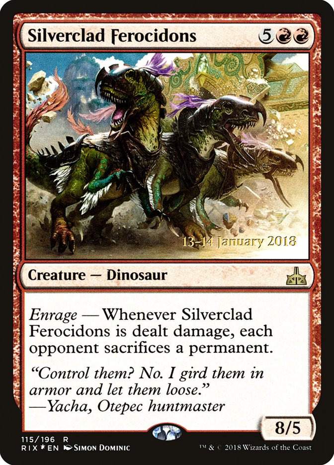 Silverclad Ferocidons [Rivals of Ixalan Prerelease Promos] | D20 Games