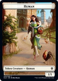 Human // Food (16) Double-sided Token [Throne of Eldraine Tokens] | D20 Games