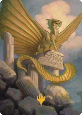 Ancient Gold Dragon Art Card (05) (Gold-Stamped Signature) [Commander Legends: Battle for Baldur's Gate Art Series] | D20 Games