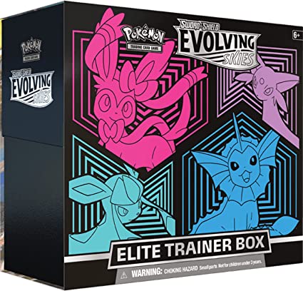 Pokémon Evolving Skies Elite Trainer Box: Vaporeon, Espeon, Glaceon, and Sylveon