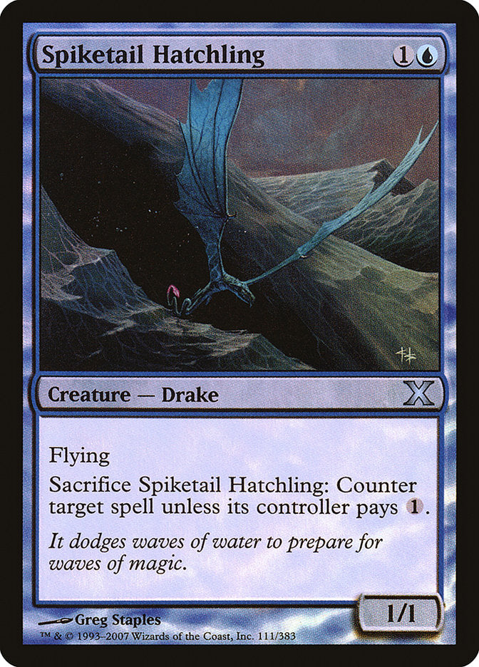 Spiketail Hatchling (Premium Foil) [Tenth Edition] | D20 Games