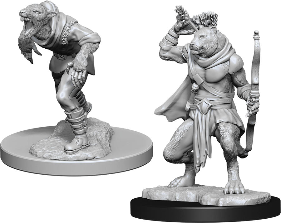 Dungeons & Dragons Nolzur`s Marvelous Unpainted Miniatures: W11 Wererat & Weretiger | D20 Games