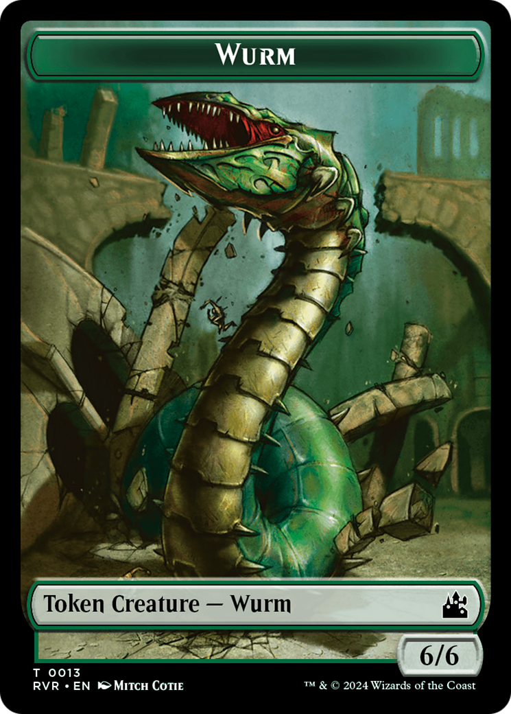 Goblin (0008) // Wurm Double-Sided Token [Ravnica Remastered Tokens] | D20 Games