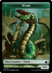 Elf Knight // Wurm Double-Sided Token [Ravnica Remastered Tokens] | D20 Games