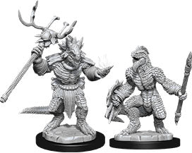 Dungeons & Dragons Nolzur`s Marvelous Unpainted Miniatures: W12 Lizardfolk & Lizardfolk Shaman | D20 Games