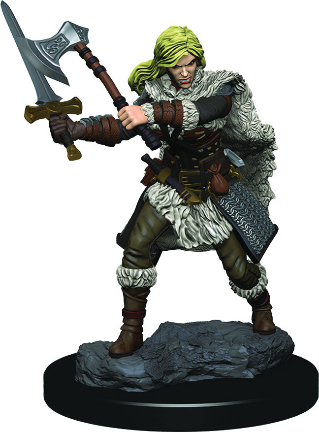 Dungeons & Dragons Fantasy Miniatures: Icons of the Realms Premium Figures Human Female Barbarian | D20 Games