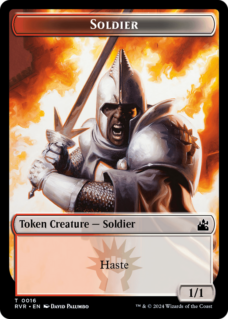 Elf Knight // Soldier Double-Sided Token [Ravnica Remastered Tokens] | D20 Games