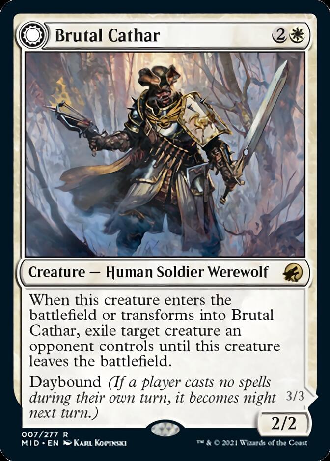 Brutal Cathar // Moonrage Brute [Innistrad: Midnight Hunt] | D20 Games