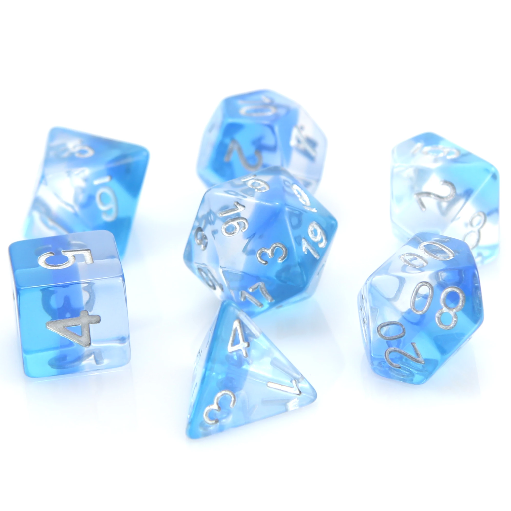 7 Piece Dice Set - Translucent Ice Storm | D20 Games