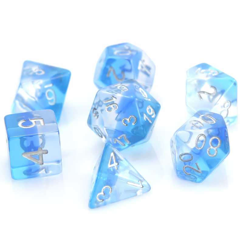 7 Piece Dice Set - Translucent Ice Storm