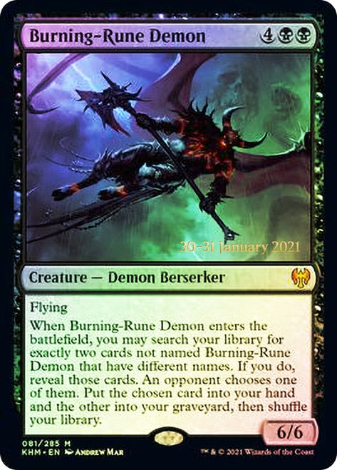 Burning-Rune Demon [Kaldheim Prerelease Promos] | D20 Games