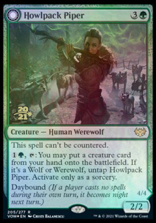 Howlpack Piper // Wildsong Howler [Innistrad: Crimson Vow Prerelease Promos] | D20 Games