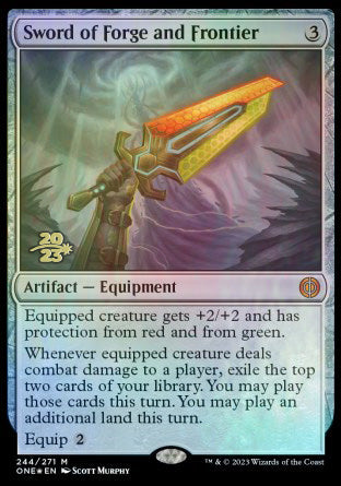 Sword of Forge and Frontier [Phyrexia: All Will Be One Prerelease Promos] | D20 Games