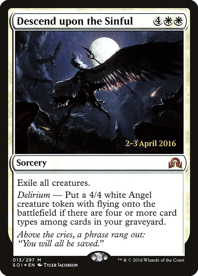 Descend upon the Sinful [Shadows over Innistrad Prerelease Promos] | D20 Games