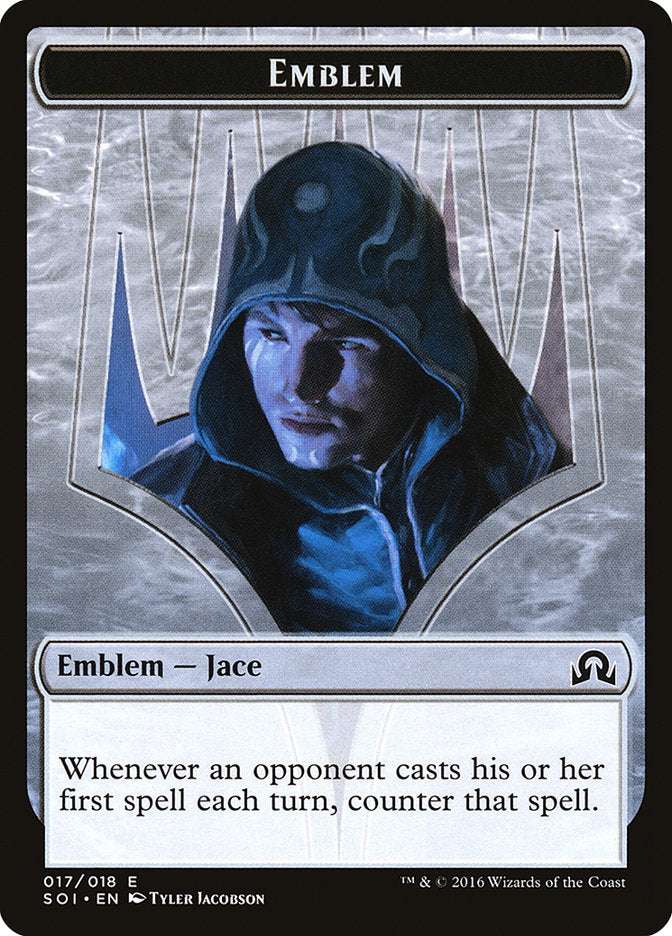 Jace, Unraveler of Secrets Emblem [Shadows over Innistrad Tokens] | D20 Games